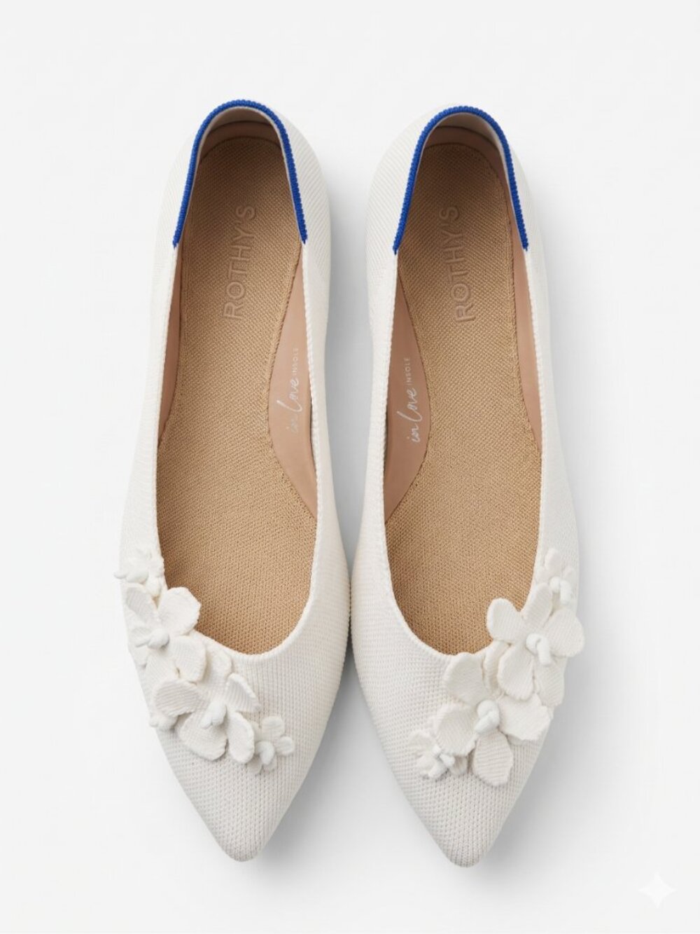 Rothy's The Petal Point II White Flats 10 - Picture 3 of 5